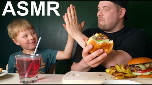 ASMR burgers with Daniel | Homemade cheeseburger mukbang (eating sounds)