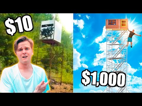 $10 VS $1000 TALLEST BOX FORTS! *Budget Challenge*