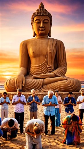 The Art of Patience: Carving Peace on the Sand 🌊🙏