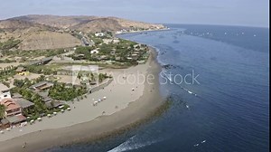 Flight on the coast at Mancora beach from Piura, Perú