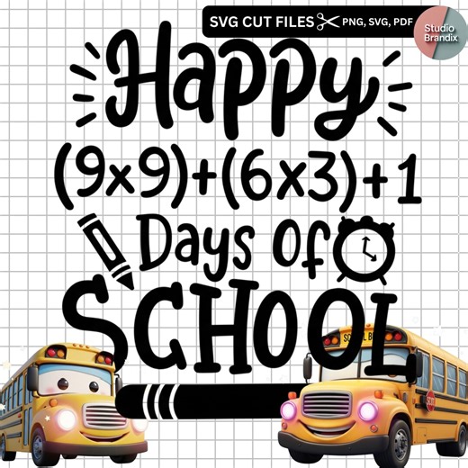 Happy 100 Days of School Math SVG – Teacher STEM Design (digital Download) - Etsy