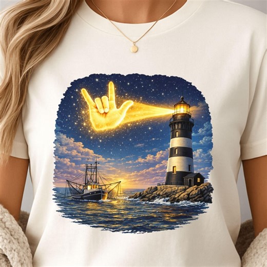 ASL Lighthouse PNG, Black and White Coastal Lighthouse Art, Sign Language I Love You Hand, Deaf Awareness Clipart, Digital Download - Etsy
