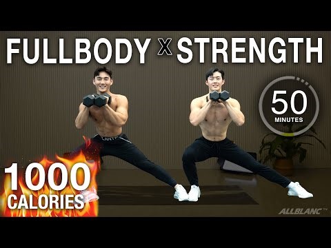 (1000kcal🔥) 50MIN FULLBODY X STRENGTH DUMBBELL WORKOUT | 땀폭발💦하는 고강도 50분 전신 덤벨 운동 ‪@미스터황‬