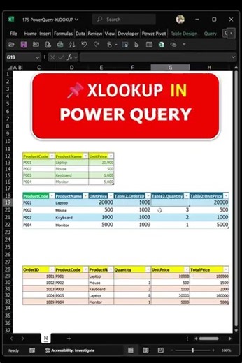 ตอนที่ 4📌✨ "XLOOKUP ใน Power Query ง่ายและทรงพลัง!" #อิ๊กExcelVBADesign #ให้Excelทำงานแทนคุณ #PowerQuery #XLOOKUP #ExcelTips #DataAnalytics #DataProcessing #เรียนExcel #เทคนิคExcel #PowerBI #AutomateWithExcel #AdvancedExcel #Microsoft365 #BI #DataTransformation #Excelสูตรลัด #ExcelPowerTools #VBA #PowerAutomate #Dashboard #DataManagement | อิ๊กExcel VBA Design