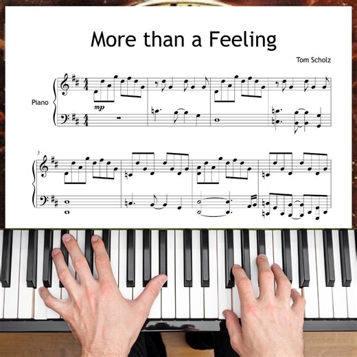 More Than a Feeling Piano Sheet Music: Grade 6 Rock Ballad PDF - Etsy