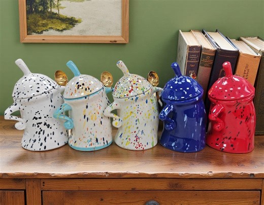 Customizable Retro Sassy Canister, Handmade Ceramic Spice Jars With Lid Set, Pottery Container With Lid, Kitchen Storage, Decorative Gift - Etsy