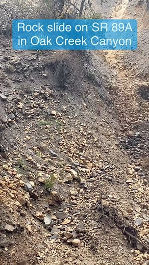 32K views · 1.3K reactions | Precipitation has caused a rock slide on State Route 89A in Oak Creek Canyon. The highway is closed between Flagstaff and Sedona. Our crew on-scene shared this video. There’s no estimated time to reopen the highway. Weather forecast are calling for rain to continue into Wednesday. Never drive into flooded washes or roadways. | Arizona Department of Transportation | Facebook