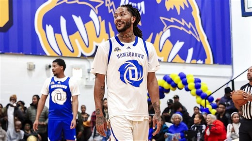 Derrick Rose's wife Alaina Rose and ex Mieka Reese over the moon as father-son moment steals the show at Simeon showdown