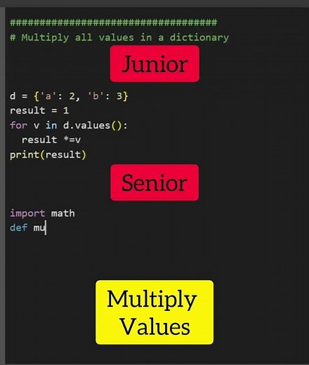 Junior Vs. Senior Python develop: Multiply value
