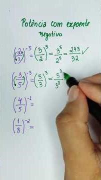 Potência com expoente negativo. #matematica #potenciação #ensijofundamental