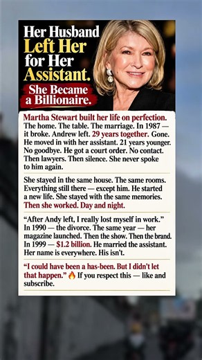 Martha Stewart’s Husband Left Her—Then She Built a Billion-Dollar Empire #shorts