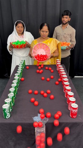 Family ball roll Challenge cold drink game #shorts #challenge