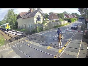 CCTV footage shows near misses after taking risks at level crossings