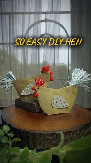 DIY Recycled Paper Hen Craft Idea 🐔🐔