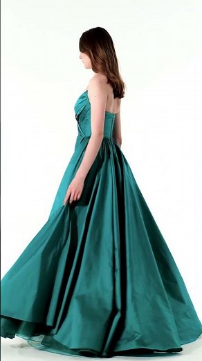 Summer Taffeta Ball Gown Emerald Dress by Tarik Ediz 52126 as sold @gorgeousdresses