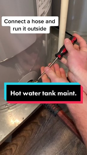 Hot water heater maintenance. #builderbrigade #fyp #foryou #foryoupage #howto #diy #homeimprovement #homemaintenance #hotwaterheater #learnontiktok