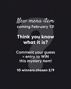 🎉 NEW MENU ITEM GIVEAWAY 🎉 We’re starting something NEW in the Creamery on February 13th, and we want YOU to guess what it is! 👀 Drop your best guess in the comments below for a chance to WIN! We’re selecting 10 lucky winners who will each receive our brand new menu item completely free when it launches on February 13! 🎁 How to Enter: 💬Comment your guess below 🕒You have until Sunday, February 8th to enter 📣Winners will be announced on February 9th, along with the BIG REVEAL What do you th