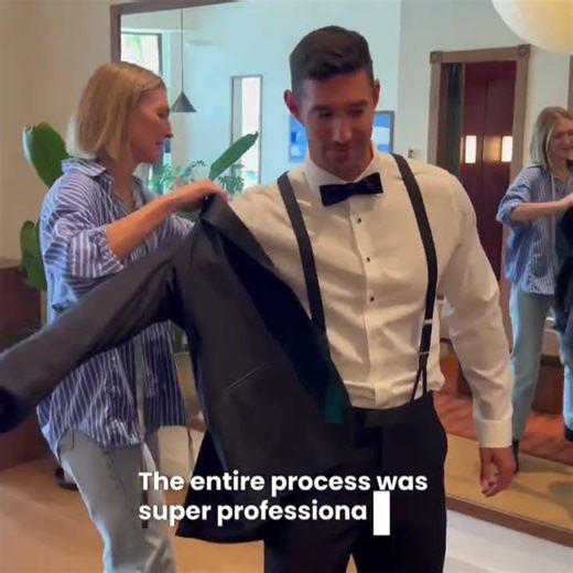 Body Builder gets fitted for a Tux