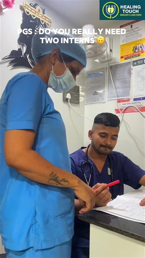 Healing Touch Endoscopy & Laser Centre on Instagram: "Do you really need two interns?😂🙃 . . 📞 Book your consultation today: +91 98922 11127 . 📍Visit us at: Healing Touch, Shop No. SB-1, New Sundara Palace, Dr. R.P. Road, Above ICICI Bank, Tilak Nagar, Dombivli East, Dombivli, Maharashtra 421201 . 🩺 Your health. Our mission. . . (Healing Touch | Dr.Neelima Shinde | Dombivli | Laproscopic Surgeon | Endoscopy | Surgical Excellence | Anaesthetic | Anaesthetist | Dr.Pramod Shinde | Piles | Hemor