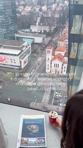 Swissôtel Sarajevo on Instagram: "Hot chocolate, fresh cookies, and winter doing its thing at @swissotelsarajevo ☁️"