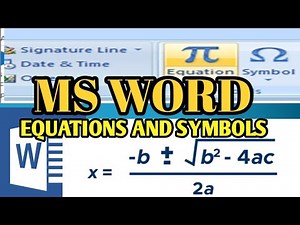 Ms-word equation and symbols