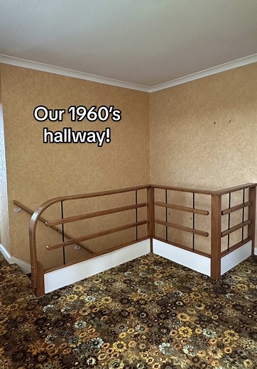 Beautiful 1960's Hallway Decor and Carpeting