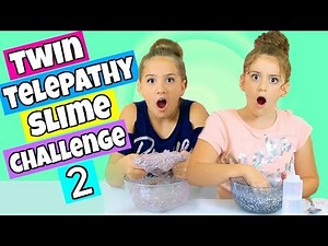 Twin Telepathy Slime Challenge Part 2 * Glitter Slime!