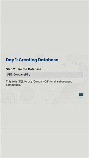A new database named companyDB is created.The database is ready to store tables and data