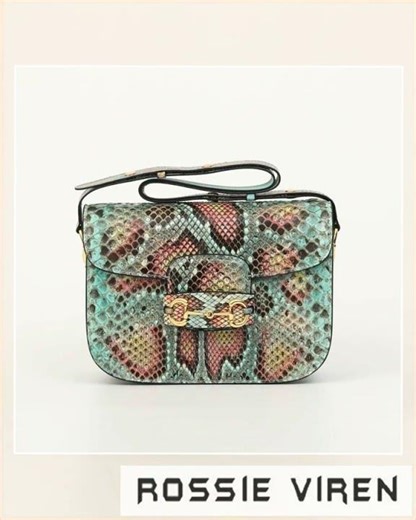 Womens Python Leather Cross Body Shoulder Bag