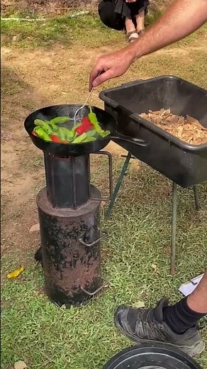 Make Biochar while cooking on this stove