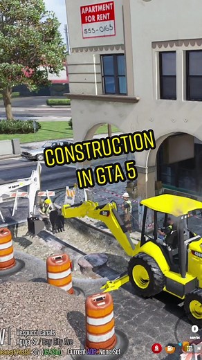GTA 5 Excavator Construction Crew | GTA 5 RP Video