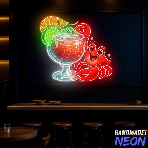 Seafood Neon Sign for Restaurant Wall Decor, Crab Led Light, Custom Neon Sign, Seafood Market Wall Decor, Kitchen Wall Decor - Etsy