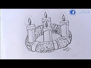 How to draw an advent wreath