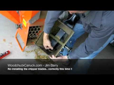 Sharpening the blades on the Bearcat chipper