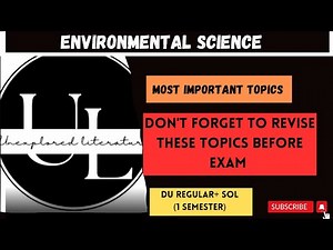 Most Important Topics for Environmental Science Exam|| 1st Semester|| Don't Forget to Revise these