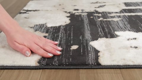 Abani Black and Cream Area Rug | 8' x 10' Tan and Beige Abstract Pattern | Perfect for Living Room and Bedroom | Terra Collection