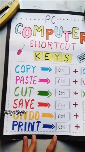 💻Computer shortcut keys🎯|Computer chart | Computer Holiday homework #viral #shorts​ Jigar Bagla