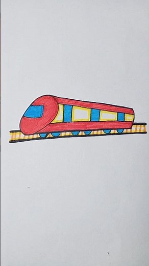 #drawing easy for kids: Train drawing by number 2 techniques