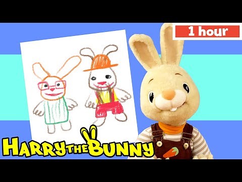 Baby Learning First Words w Harry the Bunny | Family & Prepositions | Harry & Larry - Pros Who Help