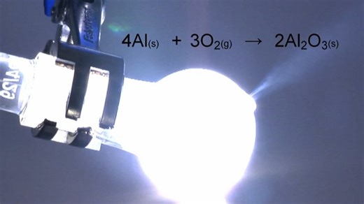 化学实验：金属铝粉末在氧气中燃烧