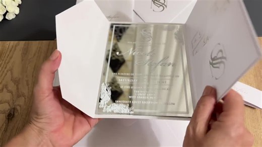 Silver Mirrored Wedding Invitations Set: White Pearlescent Paper.rsvp and Detail Card - Etsy