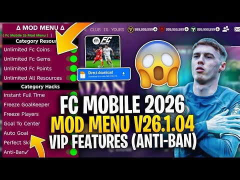 FC MOBILE MOD MENU V26.1.04 🔥 Unlimited Money, Points | Fc Mobile Mod Apk