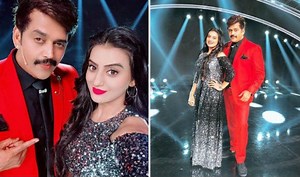 Akshara Singh And Ravi Kishan Dazzle Sa Re Ga Ma Pa Little Champs Stage - See Pictures
