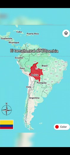 El tamaño real de Colombia en América