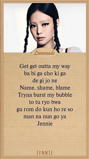 JENNIE like JENNIE LYRICS | Jennie like Jennie rap part lyrics | #jennie #ruby #likejennie #shorts