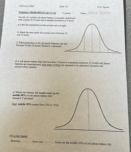 Fullerton CollegeMath 120Prof. NgigenNORMAL PROBABILITY ( \... | Filo
