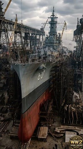 USS Alabama Under Construction in a Stunning Shipyard Shipbuilding