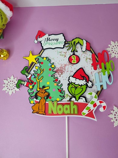 Custom Grinch Cake Topper: Christmas Birthday Party Decor - Etsy