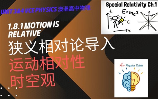 1.8.1 Motion is Relative运动是相对的 Special Relativity 狭义相对论精讲1 VCE澳洲高中物理 Unit3&4