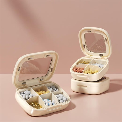 Small Plastic Pill Box With 4 or 6 Compartments, Travel-friendly Medicine Organizer for Seniors, Gifts, and Daily Care Gift for Her - Etsy